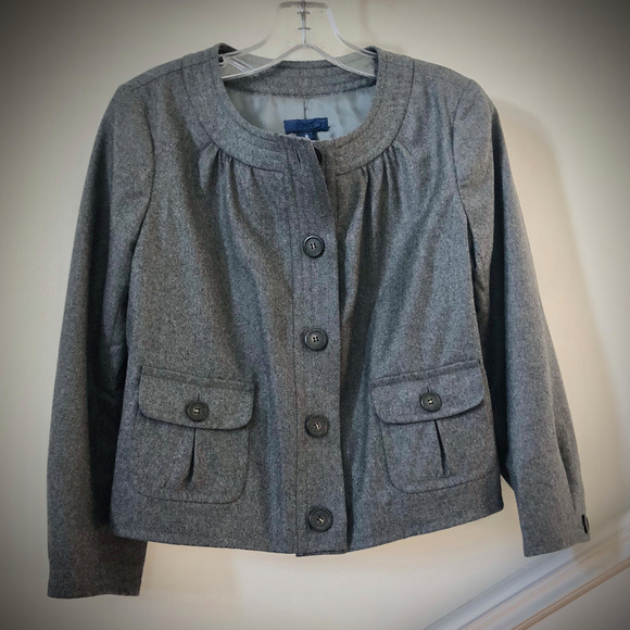 J. Crew Lightweight Wool Abby Swing Jacket in Heathered Grey, Size 6 - Picture 2 of 7